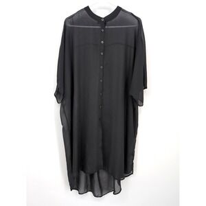 Torrid‎ Kimono Cardigan Black Sheer Button Up Women's Size 0